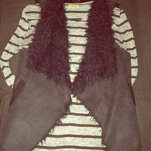 Love Tree Faux suede/fur vest